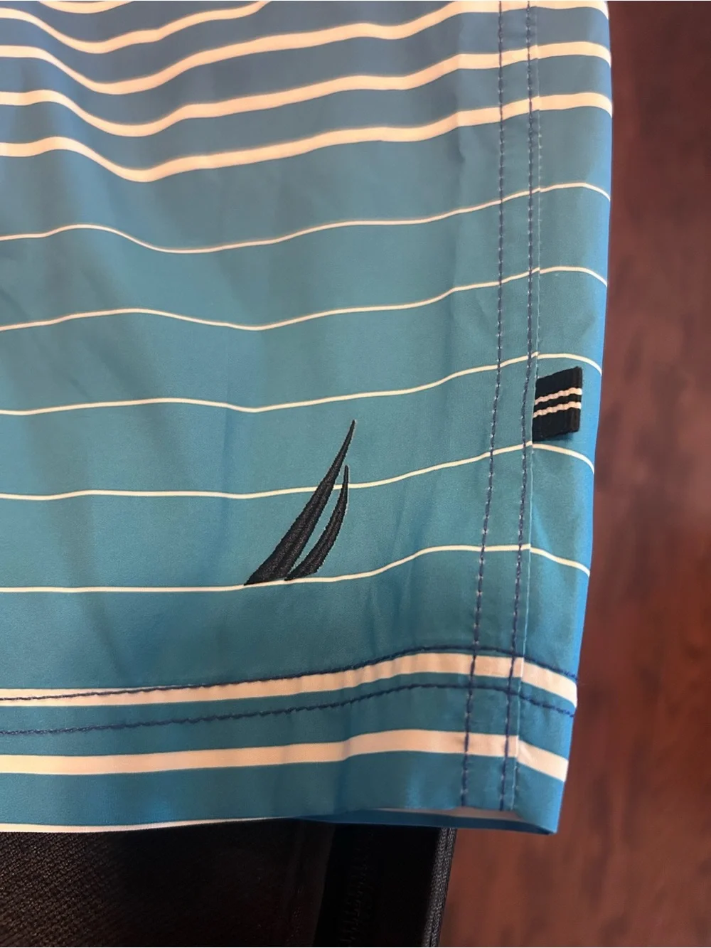 Nautica Men’s Blue Ombre Striped Swim Trunks